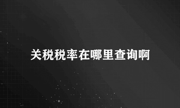 关税税率在哪里查询啊
