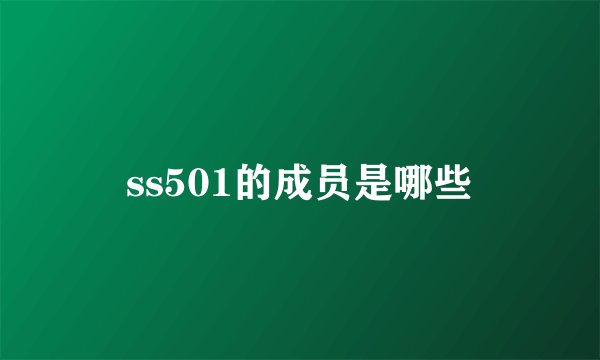 ss501的成员是哪些