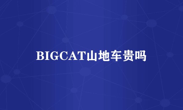 BIGCAT山地车贵吗