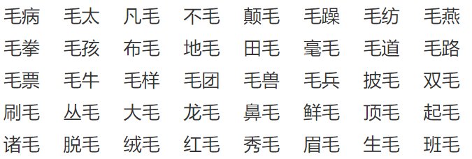 毛偏旁部首是什么