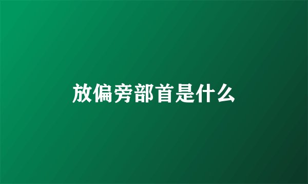 放偏旁部首是什么