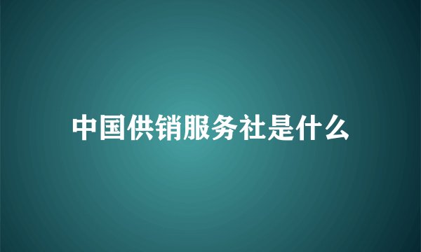 中国供销服务社是什么