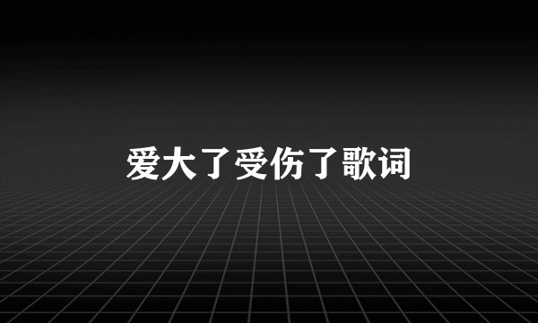 爱大了受伤了歌词