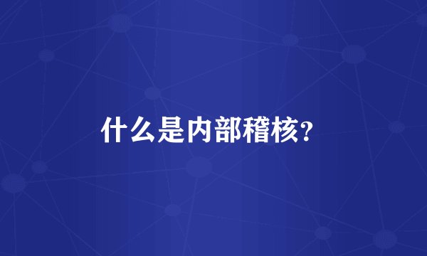 什么是内部稽核？