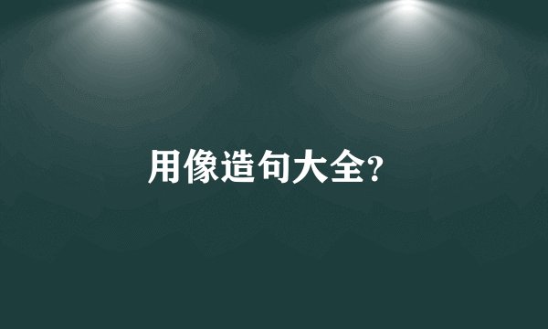 用像造句大全？