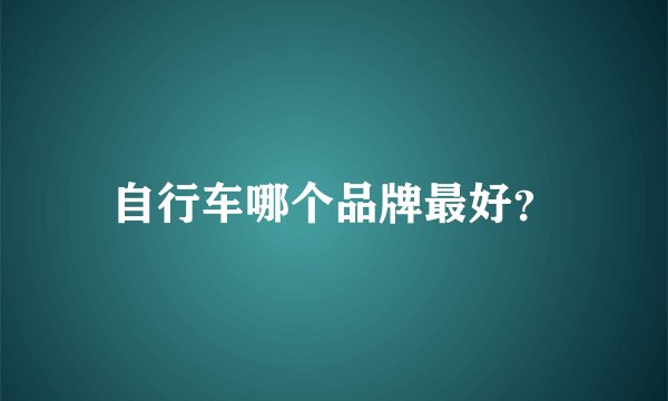 自行车哪个品牌最好？