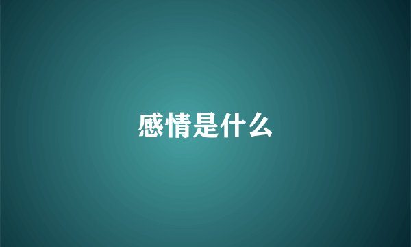 感情是什么