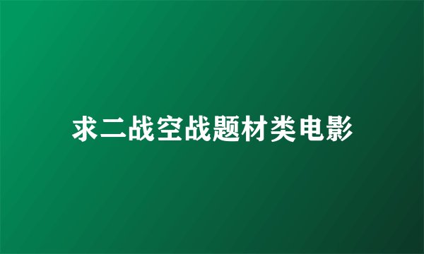 求二战空战题材类电影