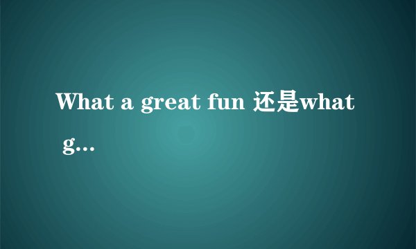 What a great fun 还是what great fun