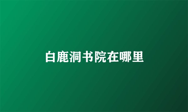 白鹿洞书院在哪里
