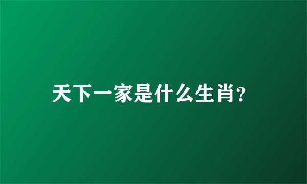 天下一家是什么生肖？