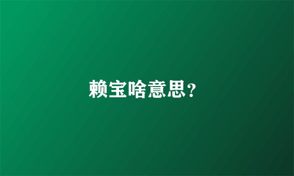 赖宝啥意思？