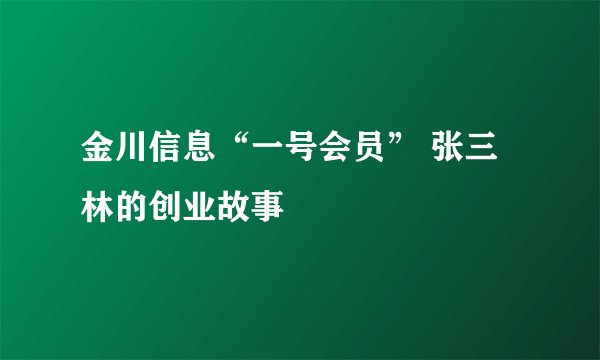 金川信息“一号会员” 张三林的创业故事