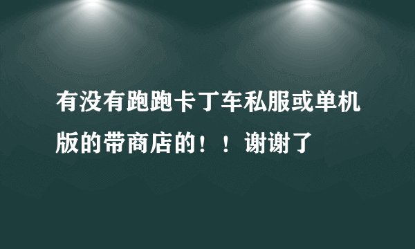 有没有跑跑卡丁车私服或单机版的带商店的！！谢谢了