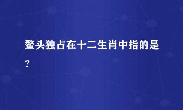 鳌头独占在十二生肖中指的是？