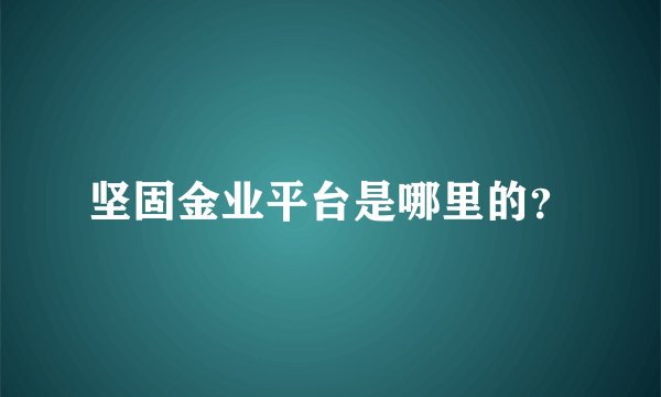 坚固金业平台是哪里的？