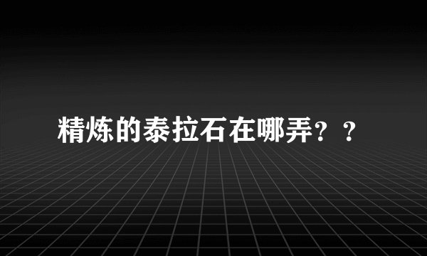 精炼的泰拉石在哪弄？？