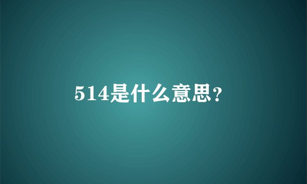 514是什么意思？