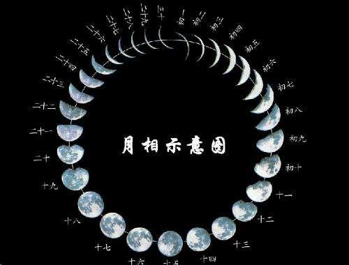 月亮是怎么一天天由月牙变成了圆盘画出变化图