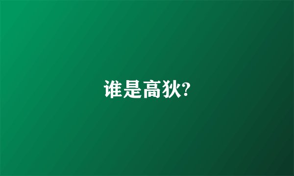 谁是高狄?