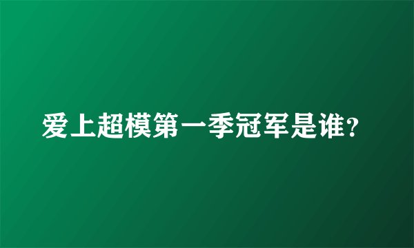 爱上超模第一季冠军是谁？