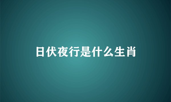 日伏夜行是什么生肖