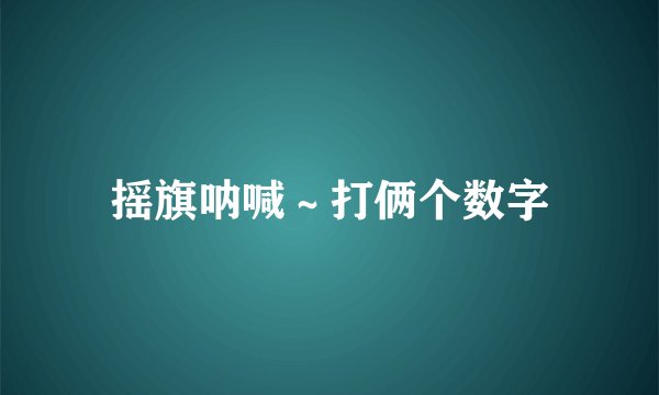 摇旗呐喊～打俩个数字