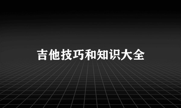 吉他技巧和知识大全