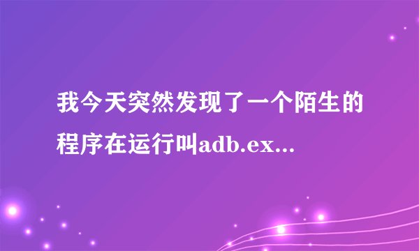 我今天突然发现了一个陌生的程序在运行叫adb.exe在Program Files》Thunder Network》XLMobileChannel里