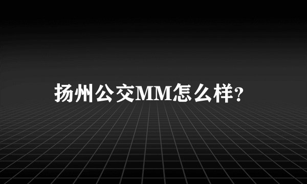 扬州公交MM怎么样？