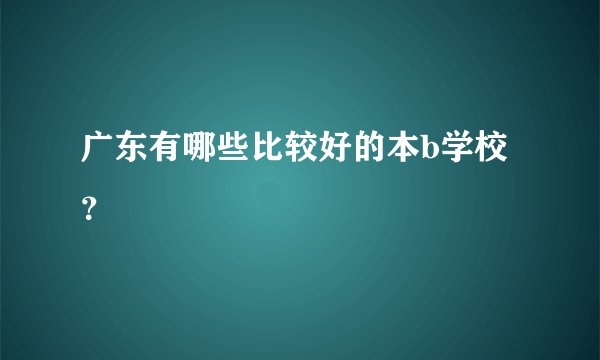 广东有哪些比较好的本b学校？