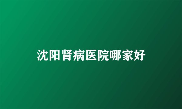 沈阳肾病医院哪家好