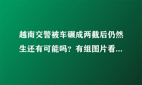 越南交警被车碾成两截后仍然生还有可能吗？有组图片看到他没了下半身，消化系统等等都被破坏了，还能生存