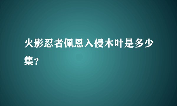 火影忍者佩恩入侵木叶是多少集？