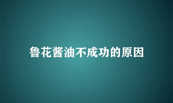 鲁花酱油不成功的原因