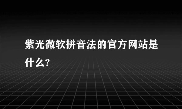 紫光微软拼音法的官方网站是什么?