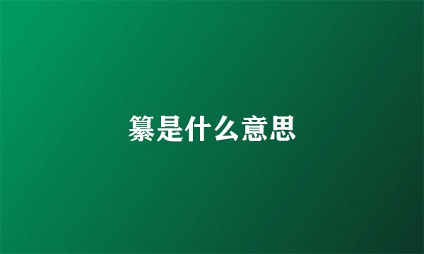 纂是什么意思