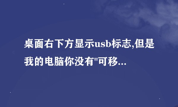 桌面右下方显示usb标志,但是我的电脑你没有