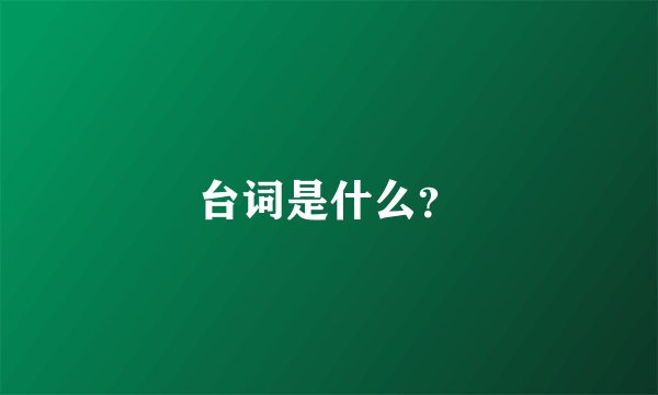 台词是什么？