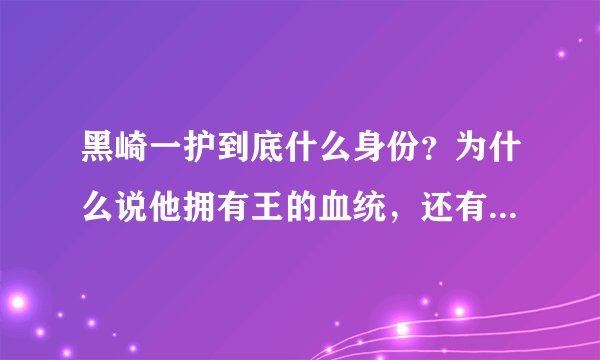 黑崎一护到底什么身份？为什么说他拥有王的血统，还有他体内的虚是王虚？