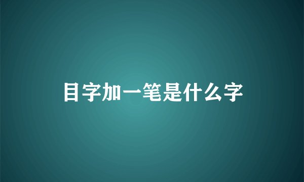 目字加一笔是什么字