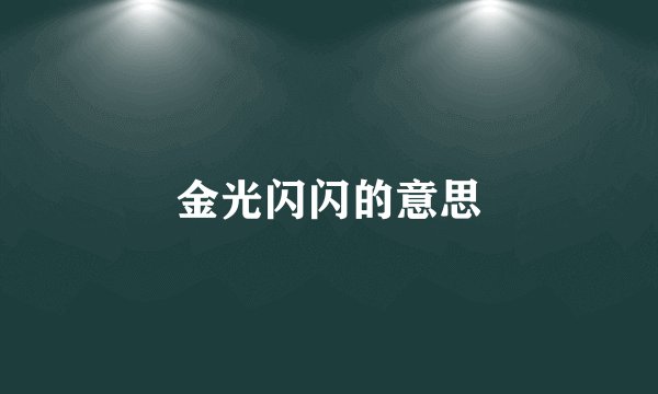 金光闪闪的意思