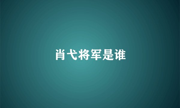 肖弋将军是谁