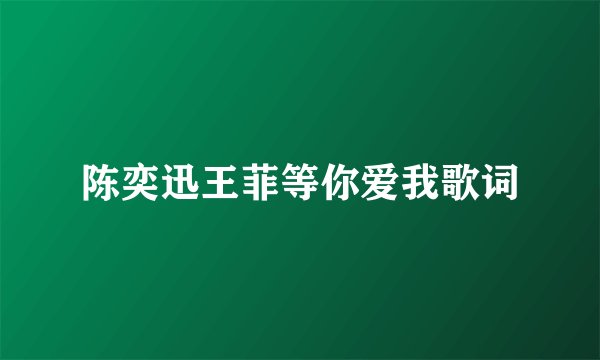 陈奕迅王菲等你爱我歌词