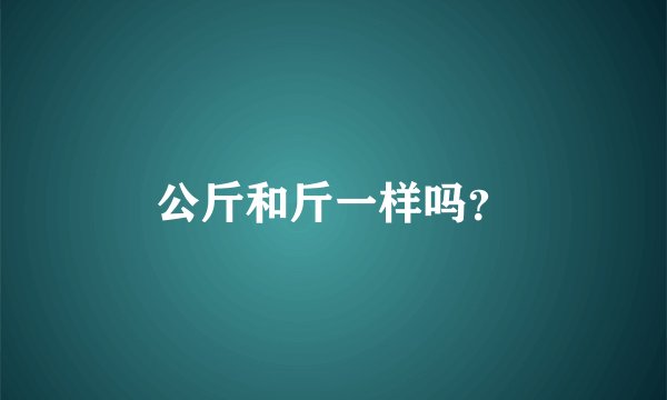 公斤和斤一样吗？