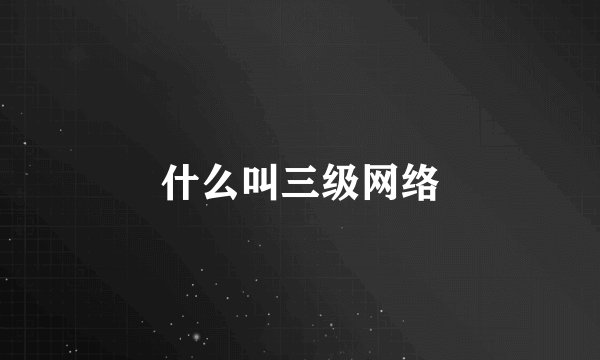 什么叫三级网络