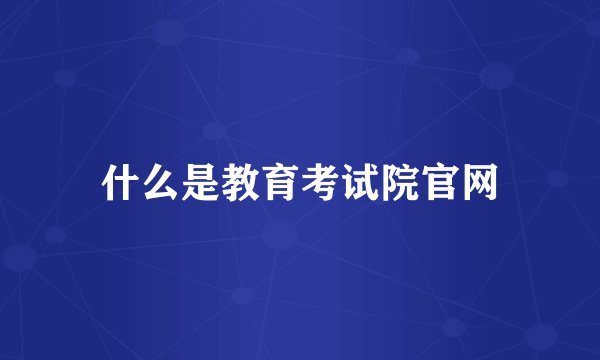 什么是教育考试院官网