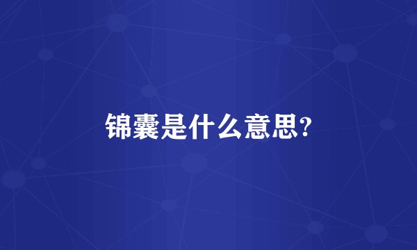 锦囊是什么意思?