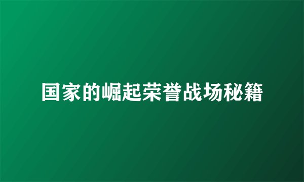 国家的崛起荣誉战场秘籍