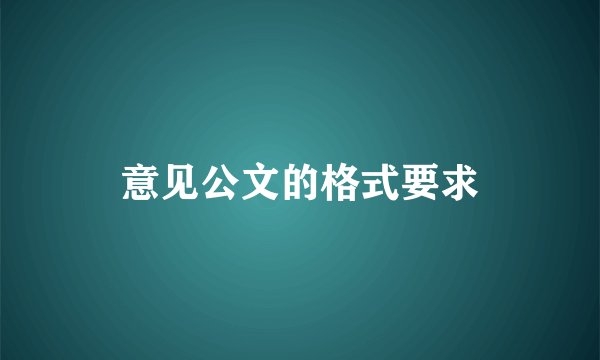 意见公文的格式要求